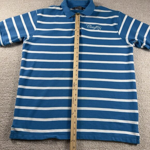Coogi Striped Logo Polo Shirt Blue White Men’s Size XXL - Picture 4 of 7